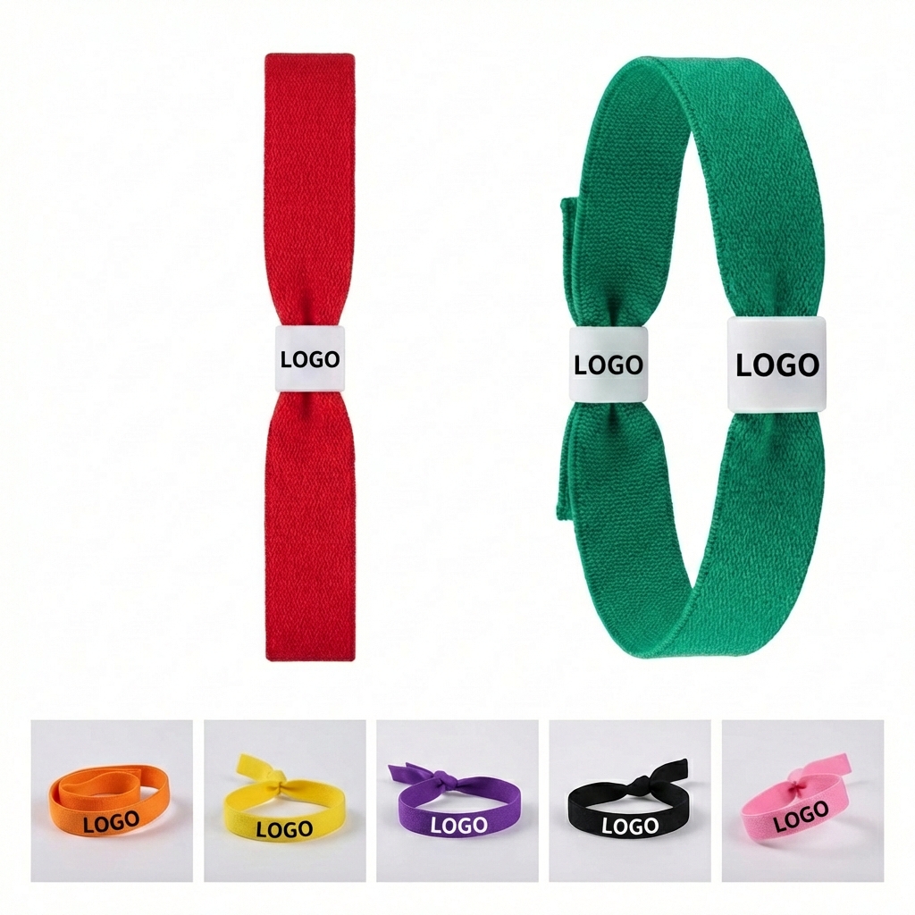 Adjustable Fabric Security Wristbands with Locking Slide