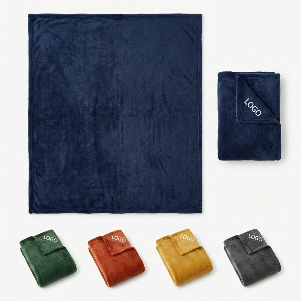 Dual-Texture Reversible Plush and Fleece Lap Blanket