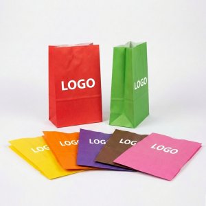 Rainbow Kraft Paper Gusseted Merchandise Bags