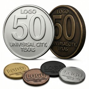 Precision-Struck Metal Commemorative Challenge Coins with Antique Finishes